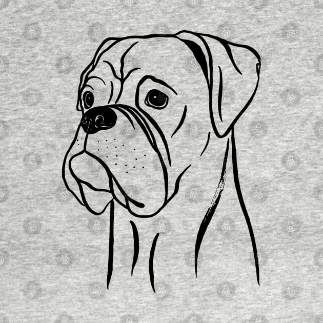 Boxer (Black and White) by illucalliart